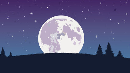 Fototapeta premium landscape with moon 