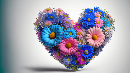 Heart shape flowe. Valentine concept.