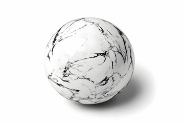 3D Rendered Marble Sphere Isolated on White Background Abstract Design