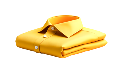 A neatly folded vibrant yellow dress shirt ready to wear exudes happiness and freshness