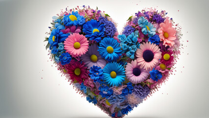 Heart shape flowe. Valentine concept.