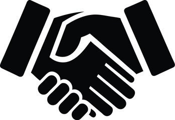 Business handshake silhouette, business agreement handshake or friendly handshake line art icon for apps and websites 