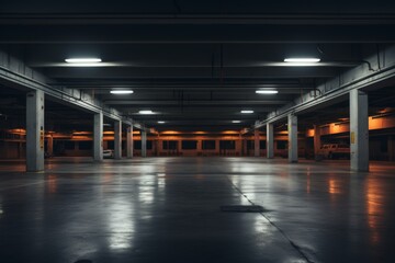 Interior of a empty public garage