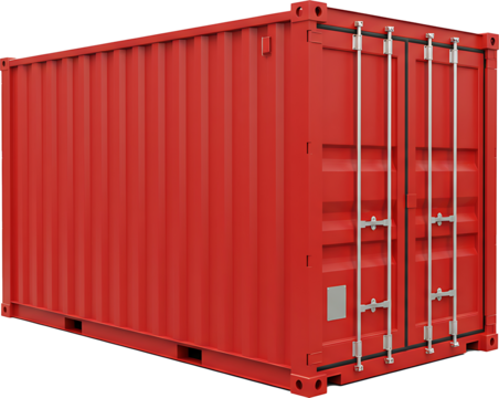 Cargo container with red color  Isolated On white background