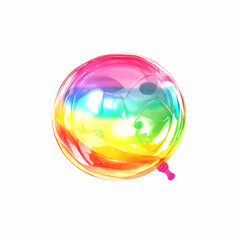 Colorful Transparent Rainbow Balloon Isolated Object Photo Illustration