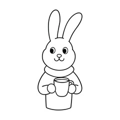 Obraz premium rabbit with carrot coloring book 