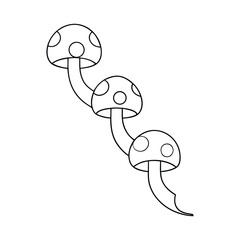 vector illustration of mushrooms coloring book 