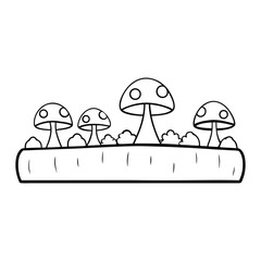 mushroom vector  coloring book illustration