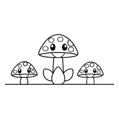 mushroom vector  coloring book illustration