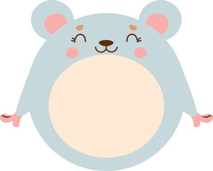 Smiling Round Mouse Character