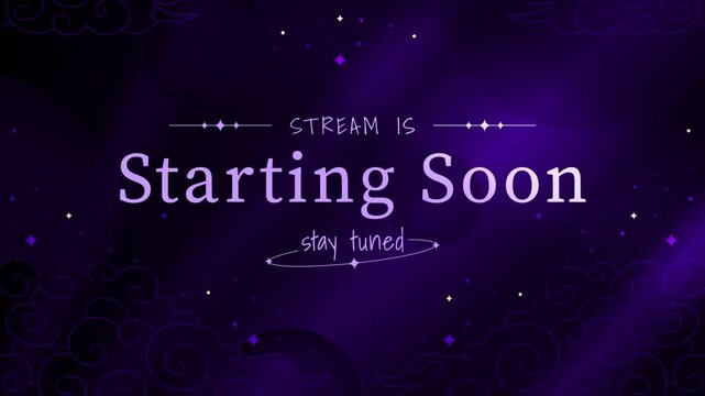 Screen starting soon twitch overlay streaming. Fantasy and elegant style
