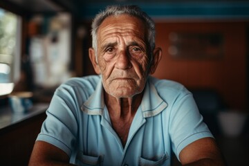 Fototapeta premium Portrait of a Hispanic elderly man in nursing home