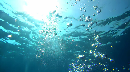 Sunlight Through Underwater Bubbles