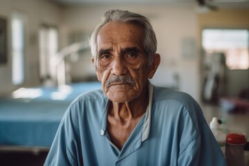 Fototapeta premium Portrait of a Hispanic elderly man in nursing home