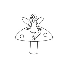 coloring book christmas bell on white background