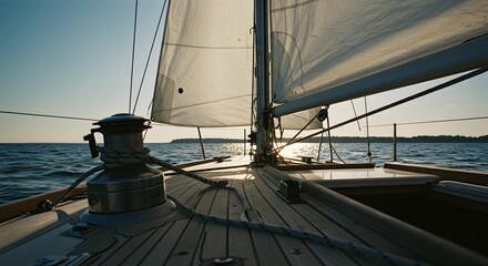 Sailboat Deck in Evening Light