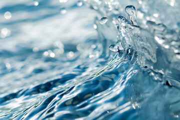 Captivating ripple effect and water splash captured in a serene blue setting
