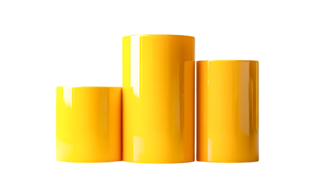 Golden Cylinders Ascending Success Growth Chart - Powered by Adobe