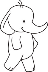 Walking Elephant Cartoon Character