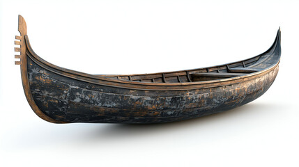 Ornate Wooden Viking Ship: Antique Nautical Artistry and Heritage