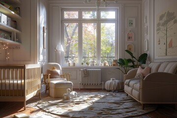 Vibrant Picture of Baby Room Interior in New York Apartment