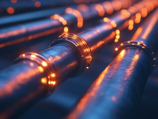 Glowing Industrial Pipelines.