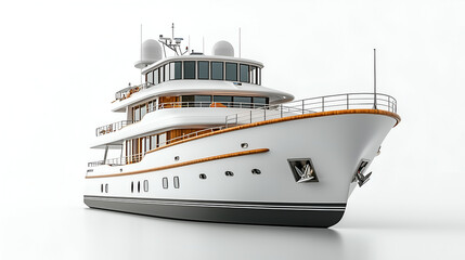 Fototapeta premium Luxury Yacht: Modern White Vessel for Relaxation and Adventure on the Ocean
