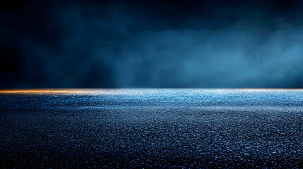 Abstract Dark Blue Glitter Floor With Orange Light
