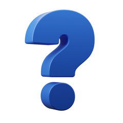 Naklejka premium Blue question mark 3D render