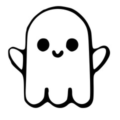 Kawaii Ghost Icon – Cute and Playful Design for Halloween or Fun Themes