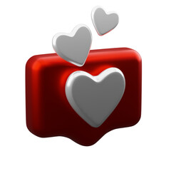 Chat Heart Red White 3D Randers