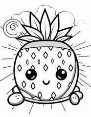 Obraz premium Coloring page kawaii cute cartoon illustration