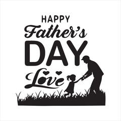 Father and Son Vector Silhouette – Happy Father’s Day Greeting