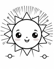 Kawaii Coloring Page. Cute Cartoon Hand Drawing Coloring Illustrations
