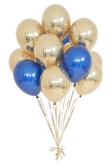Gold  Blue Balloons Bunch.