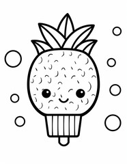 Fruit Kawaii Cute Coloring Page for Kids