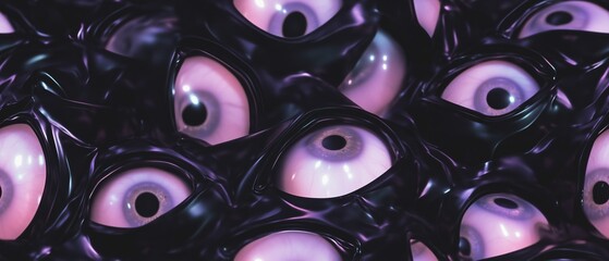 Trippy eyes pattern with glitch effects featuring vivid colors and abstract designs in a mesmerizing display