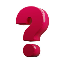 Pink question mark 3D render