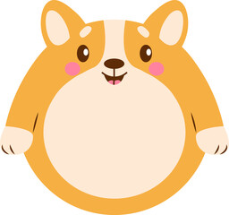 Round Cartoon Corgi Character