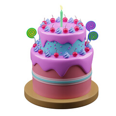 Purple Birthday cake 3D Randers