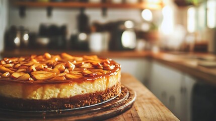 Caramel Apple Cheesecake with Nuts and Drizzle / ナッツとキャラメルがけキャラメルアップルチーズケーキ