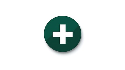 Obraz premium Green Plus Icon with Circle, and Medical.