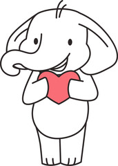 Elephant Holding Heart