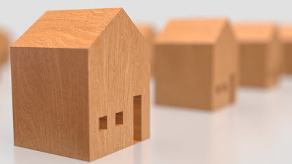 The House wood for Real estate or property concept 3d Rendering.