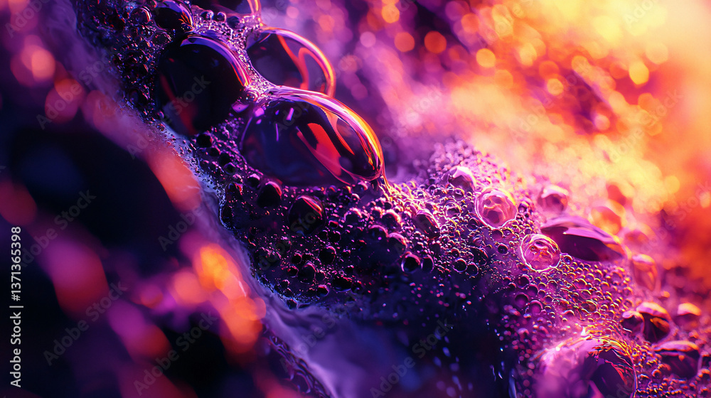 Poster a colorful background with bubbles in an abstract style featuring ethereal light and soft ambient gl