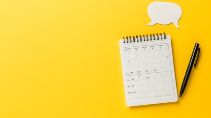 Professional September 2024 Calendar with Pen and Empty Speech Bubble for Planning and Organizing Tasks