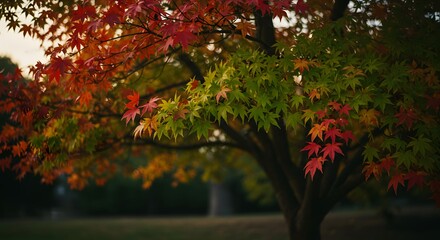 Colorful Autumn Tree in Field