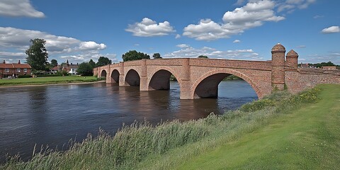 Fototapeta premium Ancient Stone Bridge Over River