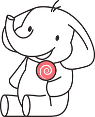 Obraz premium Elephant with a Lollipop