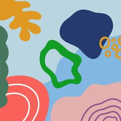 Colorful Abstract Fluid Art Pattern &ndash; Memphis Blob Background